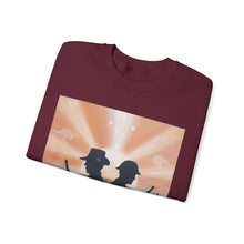 Load image into Gallery viewer, Sweatshirt with an Australian and New Zealand soldier back to back with light-horsemen in the background and poppies in the foreground