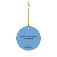 Load image into Gallery viewer, Original artwork front, description on back. Thick high-quality porcelain. 7cm diameter. Comes w/ ribbon by Kerry Sandhu Art