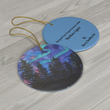 Load image into Gallery viewer, Original artwork front, description on back. Thick high-quality porcelain. 7cm diameter. Comes w/ ribbon by Kerry Sandhu Art