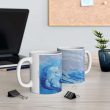 Load image into Gallery viewer, 11oz BPA, lead-free, microwave/dishwasher safe, white ceramic, vivid colours. Many original artworks by Kerry Sandhu Art