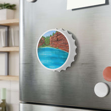 Load image into Gallery viewer, Plastic exterior w/ metallic bottom, magnetic back, 2 different opening mechanisms, matte finish. Art by Kerry Sandhu Art