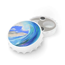 Load image into Gallery viewer, Plastic exterior w/ metallic bottom, magnetic back, 2 different opening mechanisms, matte finish. Art by Kerry Sandhu Art