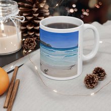 Load image into Gallery viewer, 11oz BPA, lead-free, microwave/dishwasher safe, white ceramic, vivid colours. Many original artworks by Kerry Sandhu Art