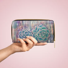Load image into Gallery viewer, Pockets for cash, c/cards, coins, & more. Stylish faux leather, lots of original artworks by Kerry Sandhu Art to choose from