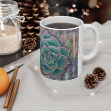 Load image into Gallery viewer, 11oz BPA, lead-free, microwave/dishwasher safe, white ceramic, vivid colours. Many original artworks by Kerry Sandhu Art