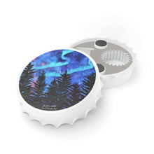 Load image into Gallery viewer, Plastic exterior w/ metallic bottom, magnetic back, 2 different opening mechanisms, matte finish. Art by Kerry Sandhu Art