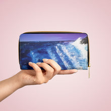 Load image into Gallery viewer, Pockets for cash, c/cards, coins, & more. Stylish faux leather, lots of original artworks by Kerry Sandhu Art to choose from