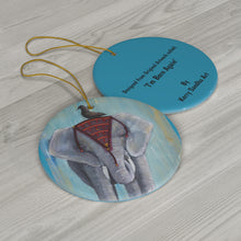 Load image into Gallery viewer, Original artwork front, description on back. Thick high-quality porcelain. 7cm diameter. Comes w/ ribbon by Kerry Sandhu Art