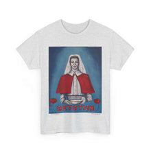 Load image into Gallery viewer, WWI Nurse in a red cape, holding a pan with red poppies and the word Devotion at the bottom