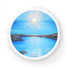 Load image into Gallery viewer, Plastic exterior w/ metallic bottom, magnetic back, 2 different opening mechanisms, matte finish. Art by Kerry Sandhu Art