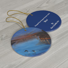 Load image into Gallery viewer, Original artwork front, description on back. Thick high-quality porcelain. 7cm diameter. Comes w/ ribbon by Kerry Sandhu Art