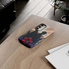 Load image into Gallery viewer, Phone case with an Australian and New Zealand soldier back to back with light-horsemen in the background and poppies in the foreground
