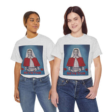 Load image into Gallery viewer, WWI Nurse in a red cape, holding a pan with red poppies and the word Devotion at the bottom