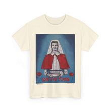 Load image into Gallery viewer, WWI Nurse in a red cape, holding a pan with red poppies and the word Devotion at the bottom