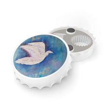 Load image into Gallery viewer, Plastic exterior w/ metallic bottom, magnetic back, 2 different opening mechanisms, matte finish. Art by Kerry Sandhu Art