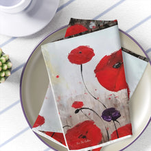 Load image into Gallery viewer, Soft to touch microfiber polyester, printed on top with non-printed white bottom, 4-piece napkin sets by Kerry Sandhu Art