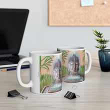 Load image into Gallery viewer, 11oz BPA, lead-free, microwave/dishwasher safe, white ceramic, vivid colours. Many original artworks by Kerry Sandhu Art