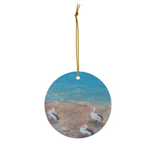 Load image into Gallery viewer, Original artwork front, description on back. Thick high-quality porcelain. 7cm diameter. Comes w/ ribbon by Kerry Sandhu Art
