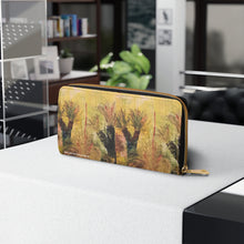 Load image into Gallery viewer, Pockets for cash, c/cards, coins, & more. Stylish faux leather, lots of original artworks by Kerry Sandhu Art to choose from