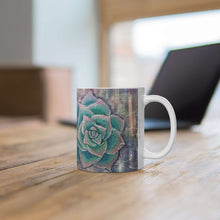 Load image into Gallery viewer, 11oz BPA, lead-free, microwave/dishwasher safe, white ceramic, vivid colours. Many original artworks by Kerry Sandhu Art