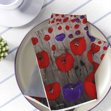 Load image into Gallery viewer, Soft to touch microfiber polyester, printed on top with non-printed white bottom, 4-piece napkin sets by Kerry Sandhu Art