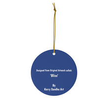 Load image into Gallery viewer, Original artwork front, description on back. Thick high-quality porcelain. 7cm diameter. Comes w/ ribbon by Kerry Sandhu Art