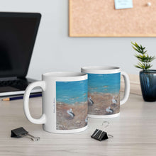 Load image into Gallery viewer, 11oz BPA, lead-free, microwave/dishwasher safe, white ceramic, vivid colours. Many original artworks by Kerry Sandhu Art