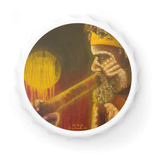 Load image into Gallery viewer, Plastic exterior w/ metallic bottom, magnetic back, 2 different opening mechanisms, matte finish. Art by Kerry Sandhu Art