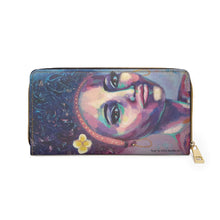 Load image into Gallery viewer, Pockets for cash, c/cards, coins, & more. Stylish faux leather, lots of original artworks by Kerry Sandhu Art to choose from