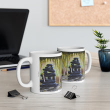 Load image into Gallery viewer, 11oz BPA, lead-free, microwave/dishwasher safe, white ceramic, vivid colours. Many original artworks by Kerry Sandhu Art