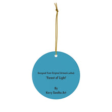 Load image into Gallery viewer, Original artwork front, description on back. Thick high-quality porcelain. 7cm diameter. Comes w/ ribbon by Kerry Sandhu Art