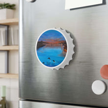 Load image into Gallery viewer, Plastic exterior w/ metallic bottom, magnetic back, 2 different opening mechanisms, matte finish. Art by Kerry Sandhu Art