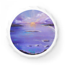 Load image into Gallery viewer, Plastic exterior w/ metallic bottom, magnetic back, 2 different opening mechanisms, matte finish. Art by Kerry Sandhu Art