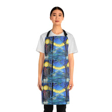 Load image into Gallery viewer, Apron - lightweight, silky finish 100% polyester, two front pockets. Many original artwork designs by Kerry Sandhu Art
