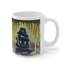 Load image into Gallery viewer, 11oz BPA, lead-free, microwave/dishwasher safe, white ceramic, vivid colours. Many original artworks by Kerry Sandhu Art