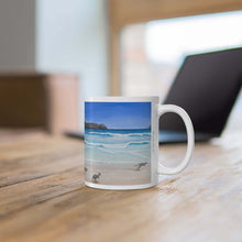 Load image into Gallery viewer, 11oz BPA, lead-free, microwave/dishwasher safe, white ceramic, vivid colours. Many original artworks by Kerry Sandhu Art