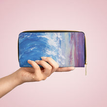 Load image into Gallery viewer, Pockets for cash, c/cards, coins, & more. Stylish faux leather, lots of original artworks by Kerry Sandhu Art to choose from