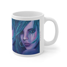Load image into Gallery viewer, 11oz BPA, lead-free, microwave/dishwasher safe, white ceramic, vivid colours. Many original artworks by Kerry Sandhu Art
