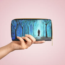 Load image into Gallery viewer, Pockets for cash, c/cards, coins, & more. Stylish faux leather, lots of original artworks by Kerry Sandhu Art to choose from