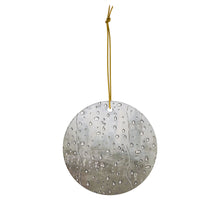 Load image into Gallery viewer, Original artwork front, description on back. Thick high-quality porcelain. 7cm diameter. Comes w/ ribbon by Kerry Sandhu Art