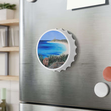 Load image into Gallery viewer, Plastic exterior w/ metallic bottom, magnetic back, 2 different opening mechanisms, matte finish. Art by Kerry Sandhu Art