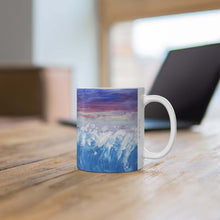 Load image into Gallery viewer, 11oz BPA, lead-free, microwave/dishwasher safe, white ceramic, vivid colours. Many original artworks by Kerry Sandhu Art