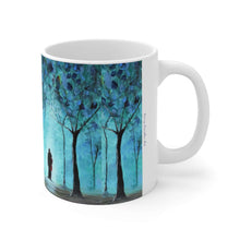 Load image into Gallery viewer, 11oz BPA, lead-free, microwave/dishwasher safe, white ceramic, vivid colours. Many original artworks by Kerry Sandhu Art