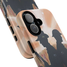 Load image into Gallery viewer, Phone case with an Australian and New Zealand soldier back to back with light-horsemen in the background and poppies in the foreground