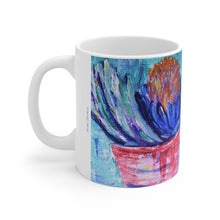 Load image into Gallery viewer, 11oz BPA, lead-free, microwave/dishwasher safe, white ceramic, vivid colours. Many original artworks by Kerry Sandhu Art