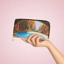 Load image into Gallery viewer, Pockets for cash, c/cards, coins, & more. Stylish faux leather, lots of original artworks by Kerry Sandhu Art to choose from