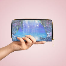 Load image into Gallery viewer, Pockets for cash, c/cards, coins, & more. Stylish faux leather, lots of original artworks by Kerry Sandhu Art to choose from