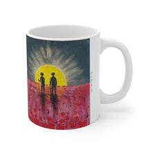 Load image into Gallery viewer, 11oz BPA, lead-free, microwave/dishwasher safe, white ceramic, vivid colours. Many original artworks by Kerry Sandhu Art