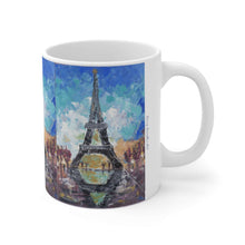 Load image into Gallery viewer, 11oz BPA, lead-free, microwave/dishwasher safe, white ceramic, vivid colours. Many original artworks by Kerry Sandhu Art