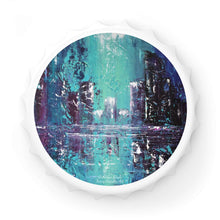 Load image into Gallery viewer, Plastic exterior w/ metallic bottom, magnetic back, 2 different opening mechanisms, matte finish. Art by Kerry Sandhu Art